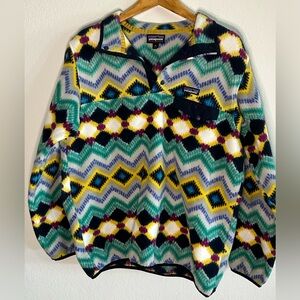 Patagonia Women's Lightweight Synchilla Snap-T Pullover Timber Twist Navy XL